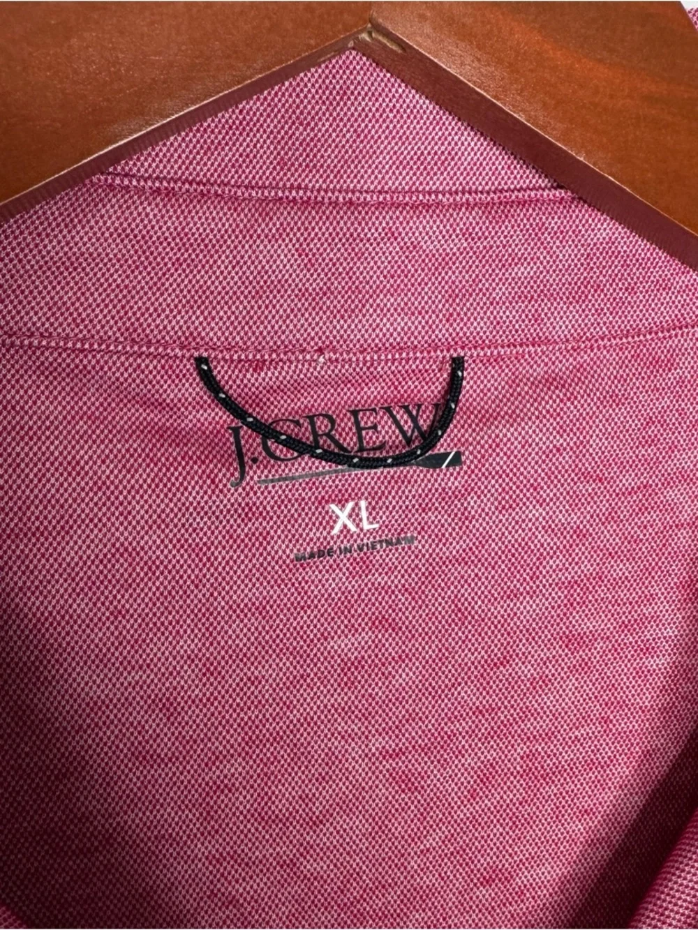J.Crew Pink Heather Performance Polo Shirt XL Coolmax Cotton Blend Casual Golf